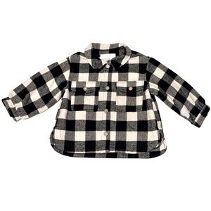 Zara Kids Buffalo Plaid Shirt Jacket